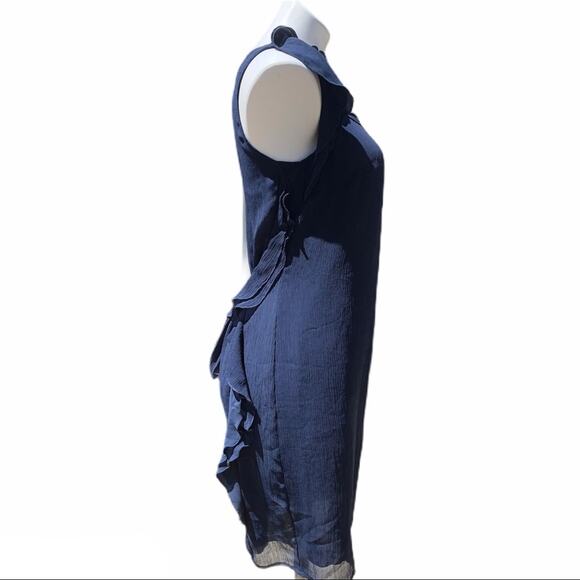 Esprit de corps navy blue dress tie in back ruffle size 4 - Picture 3 of 9